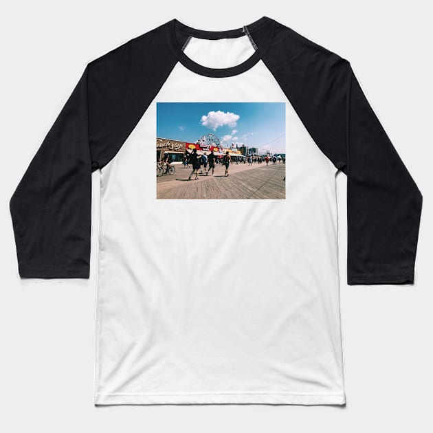 Coney Island Boardwalk NYC Summer Baseball T-Shirt by offdutyplaces